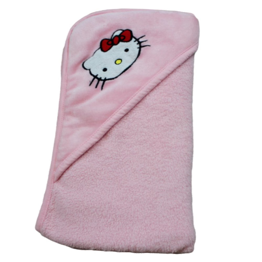 Just To You Carter's Pink Hooded Fleece Hello Kitty Baby Blanket Girls RARE